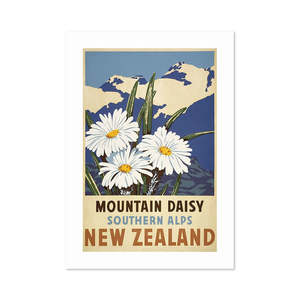 Memories of your holiday? Southern Alps Daisy Tourist Print A3