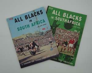 Books Magazines: Rugby collectibles ... All Blacks in South Africa Vol I and II 1970
