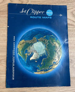 Airline Ephemera...scarce copy of the PAN AM Jet Clipper Route Maps, 1970