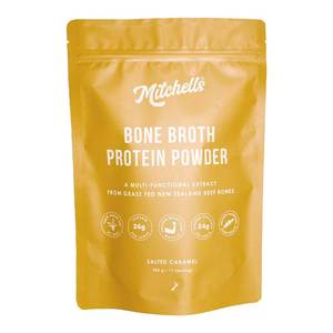 Products: Mitchells Bone Broth Protein Salted Caramel 500g powder