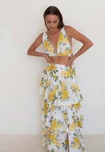 Caitlin Crisp: Cabo Crop - Yellow Liberty Floral