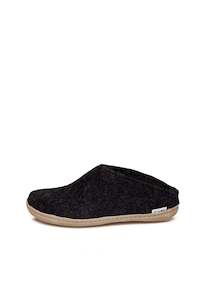 Glerups: Glerups - Slip On with Leather Sole - Charcoal