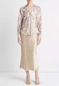 Vince: Wildflower Bias Blouse - Sand