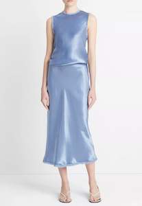 Fray Edge Bias Skirt - Azure Gem