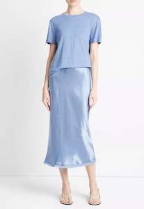 Vince: Short Sleeve Drop Shoulder Crew - Azure Gem