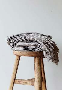 Milan Organic Bath Towel - Black Stripe
