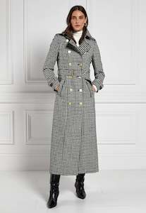 Trench Coats: Marlborough Trench Coat Full Length - Houndstooth