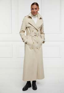 Trench Coats: Gatcombe Full Length Trench Coat - Stone