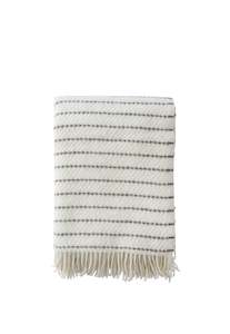 Cushions Linen: Craft Lambswool Throw - White/Cork