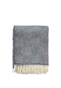 Gooseye Lambswool Throw - Smokey Blue