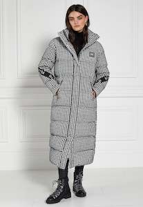 Hc Insulated Coats: Camden Longline Coat - Houndstooth