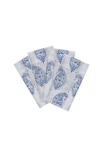 Walter G: Paisley Azure Cotton Napkins (Set of 4)