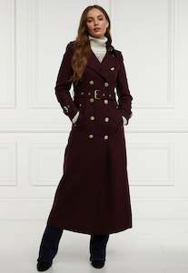 Holland Cooper: Marlborough Trench Coat Full Length - Mulberry