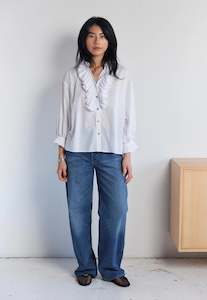 Jane Blouse - White Cotton Lawn