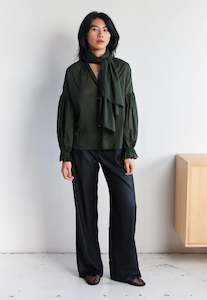 Bow Blouse - Jungle Cotton Voile