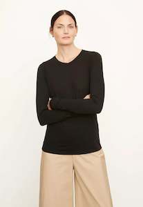 Vince: Essential Long Sleeve Crew - Black