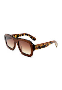 Karen Walker Eyewear: Moonside Sunglasses - Caramel Zigzag