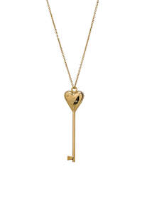 Gold Plated Key To The Heart Pendant