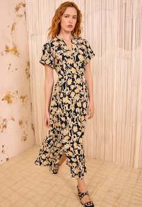 Ulla Johnson: Nadya Short Sleeve Midi Dress - Tourmaline