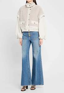 Ulla Johnson: Aidan Teddy Fleece Jacket - Slate