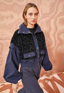 Aidan Teddy Fleece Jacket - Midnight