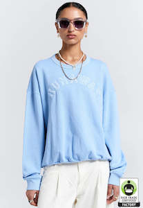 Sweaters Hoodies: Runaway College Organic Cotton Crewneck Sweatshirt - Blue