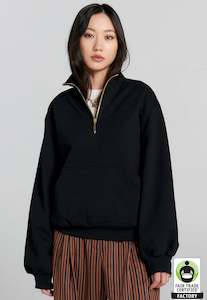 Sweaters Hoodies: Runaway College Zip-Up Sweatshirt - Black