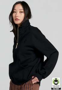 Runaway Girl Scrawl Zip-Up Sweatshirt - Black