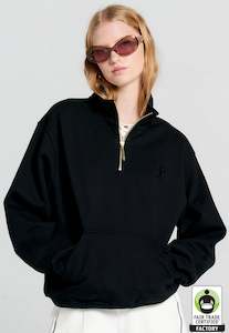 Runaway Girl Zip-Up Sweatshirt - Black