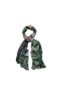 Orchid Jungle Skinny Wool/Silk Scarf