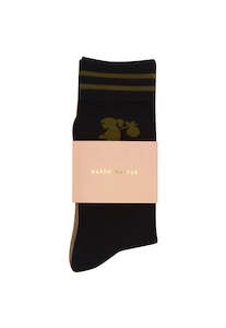 Socks: Runaway Girl Socks 2 Pack - Black/Sesame