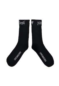 Merino Heart Sox - Black/Bone