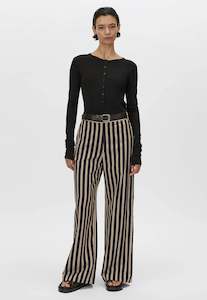 Novella Pant - Black/Bronze Stripe