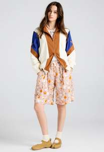 Shorts: Long Maple Shorts - Pink Multi