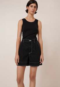Outline Shorts - Black Denim
