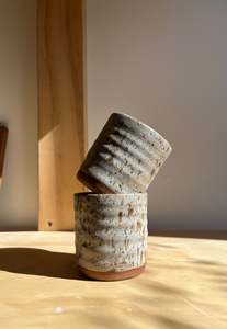 Saturday Ceramics: Ripple Tumbler - Rusted Cream