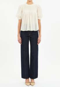 Karlyn Puff Sleeve Top - Cowrie