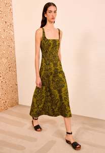 Arriving Soon: Natali Tank A-Line Dress - Olive Flora