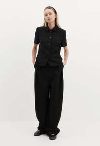 Harris Tapper: Short Sleeve Bardot Blazer - Black