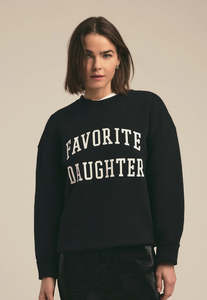Collegiate Sweatshirt - Black w/ White