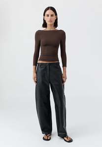 St Agni: Soft Jersey Ballerina Top - Liqueur