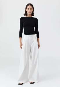 St Agni: Soft Jersey Ballerina Top - Jet Black