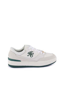 Hc Footwear: Retro Trainer - White Racing Green