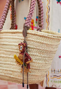 Bags: Macrame Maxi Basket - Blonde