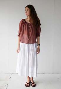 Mahsa: Bon Ruffle Blouse - Maple Liberty