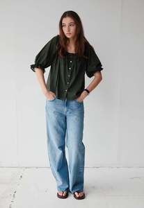 Mahsa: Bon Ruffle Blouse - Jungle Cotton Voile