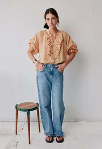 Jane Blouse - Camel Liberty Silk Cotton