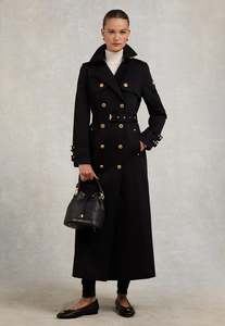 Holland Cooper: Gatcombe Full Length Trench Coat - Black