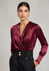 Silk Bodysuit - Burgundy