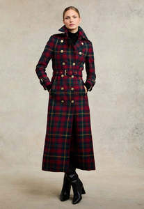 Marlborough Trench Coat Full Length - Logan Tartan